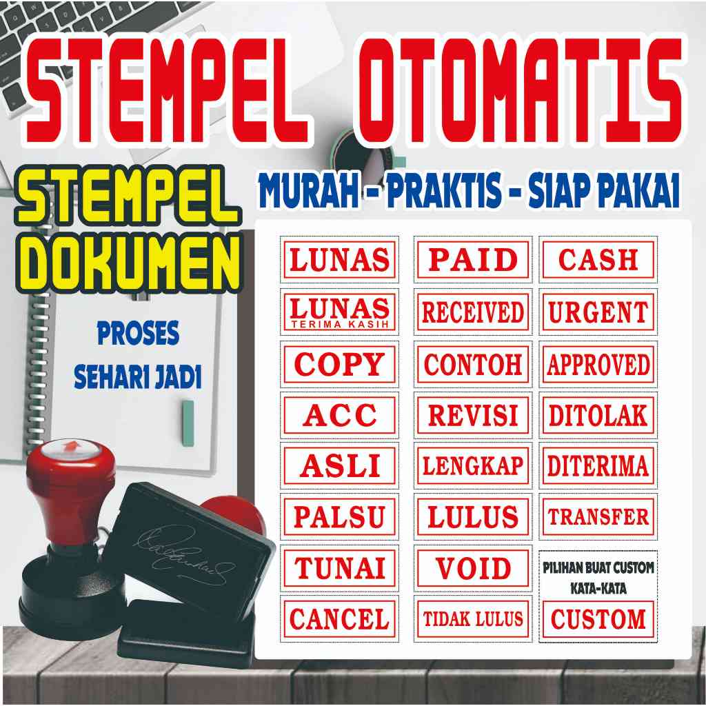 

tyvf Stempel Otomatis Lunas / Paid / Received Stempel Custom