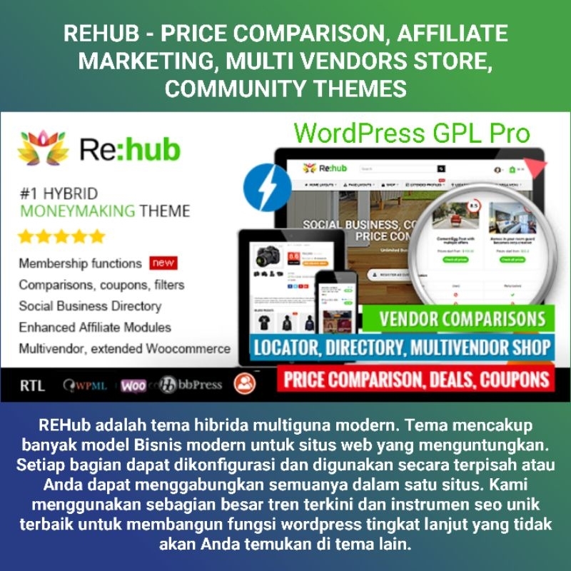 REHUB - PRICE COMPARISON, AFFILIATE MARKETING, MULTI VENDORS STORE, COMMUNITY THEMES | Premium WordP