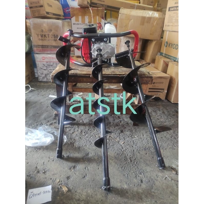 mesin bor gali tanah matrix AG63 berikut mata bor 100mm 150mm 200mm