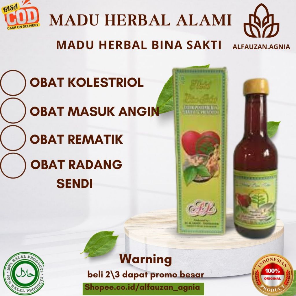 

Madu Herbal Alami Original Bina Sakti Penurun Kolestrol Obat Nyeri Sendi Menyehatkan Badan