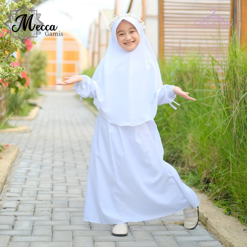 Gamis putih mecca oido kids