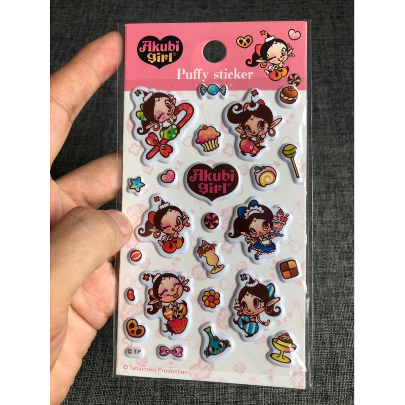 

stiker timbul akubi girl puffy sticker original japan