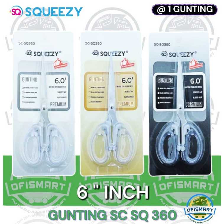 

Squeezy Gunting Transparant 6.0" Inch SC SQ-360 | @ 1 PCs