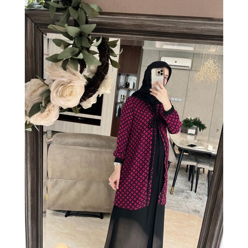 gamis kaleela javina/set inner outer kaleela original/gamis original by kaleela/terbaru gamis set in