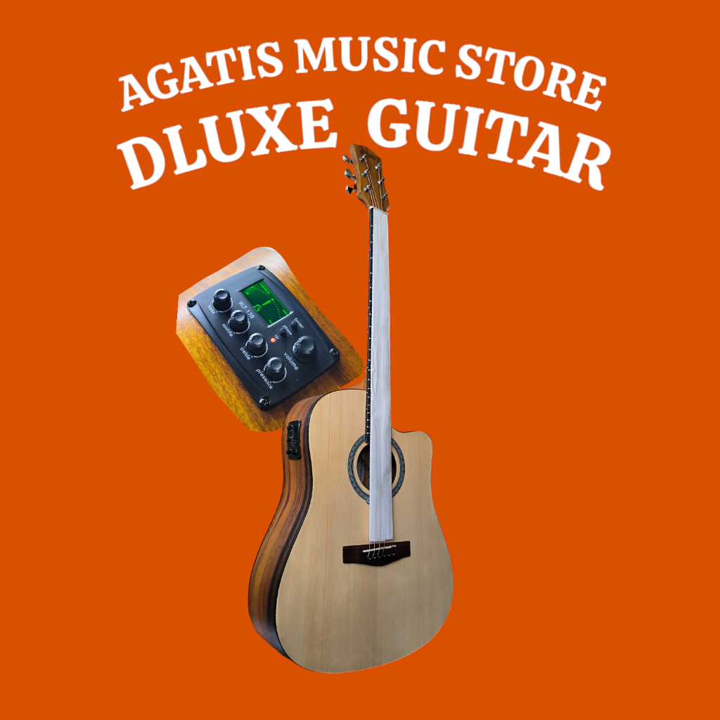 Dluxe guitar acoustic electric dreadnought cutaway