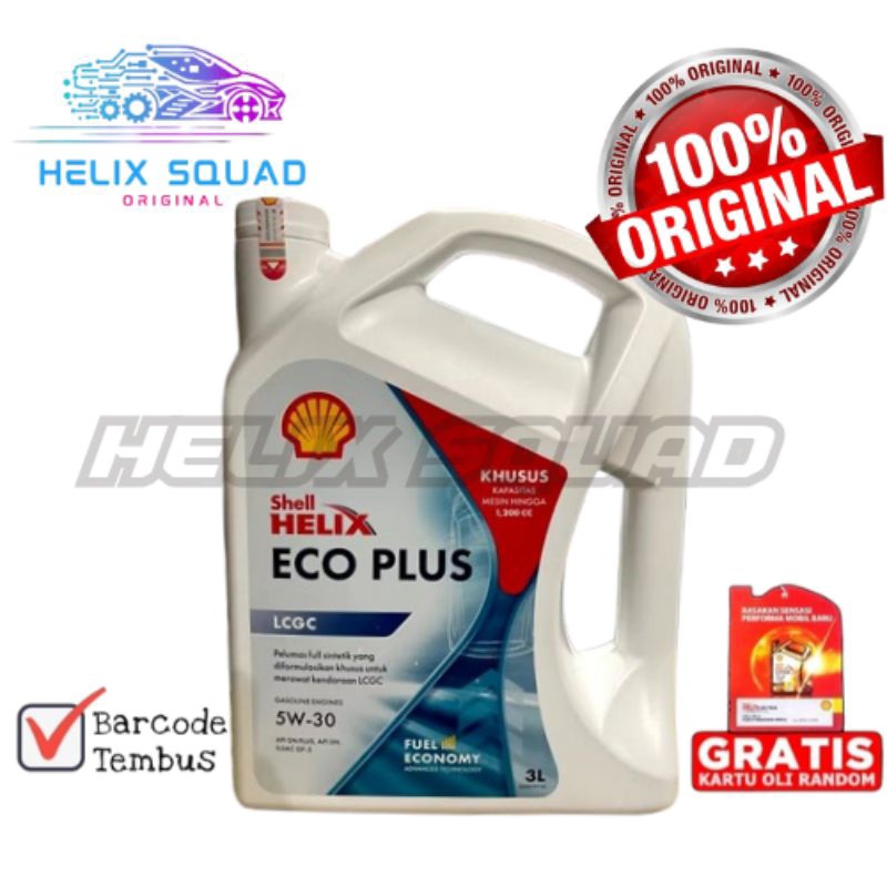 SHELL HELIX ECO 5W-30 3,L | ORIGINAL BARCODE.OLI SHELL. OLI MOBIL