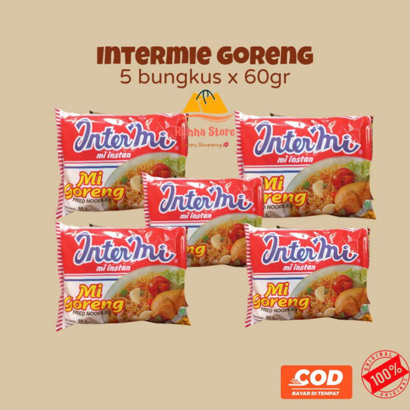 

INTERMIE Pedas Goreng x EKOMIE Goreng 60gr (isi 5pcs) Food Noodles