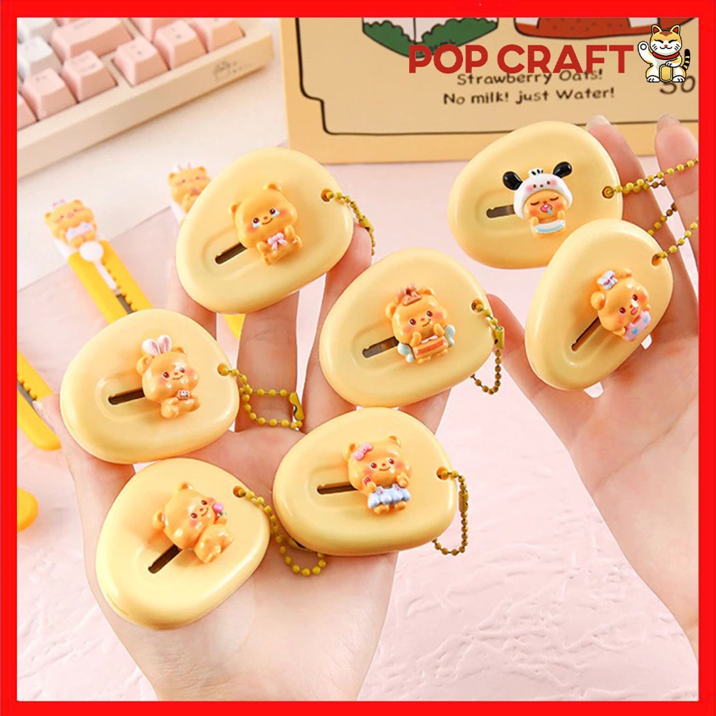 

PC Cutter Bulat Mini Lucu Edisi Butter Bear Pisau Kecil Buka Paket Cutter Tajam Portable ATK AT39