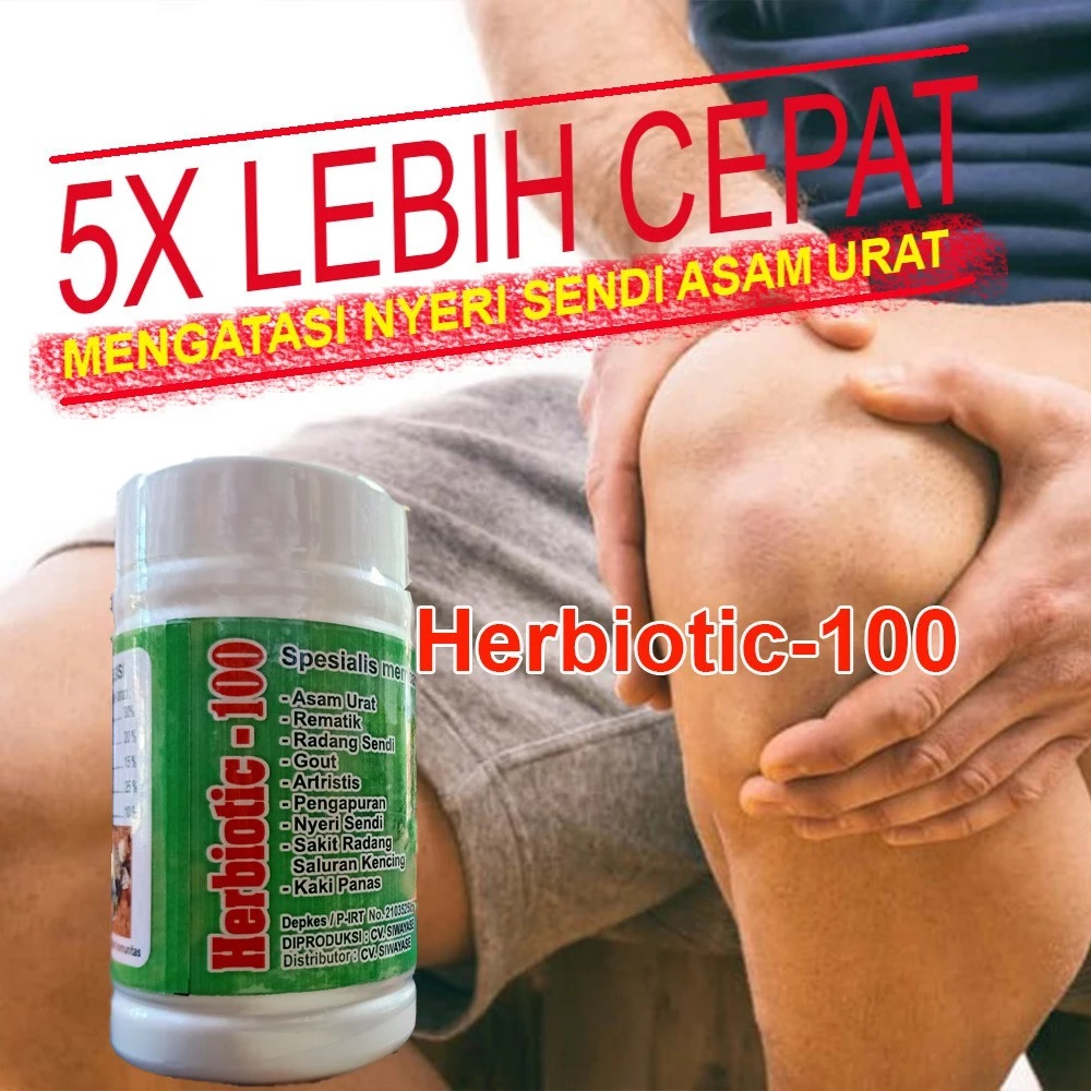 Herbiotic 100 Obat Herbal Stroke Kolesterol/Hipertensi/Asam Urat Ampuh