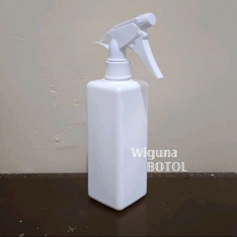 Botol Spray Hdpe 500ml Kotak Putih / Botol Hdpe Tutup Big Trigger Kotak