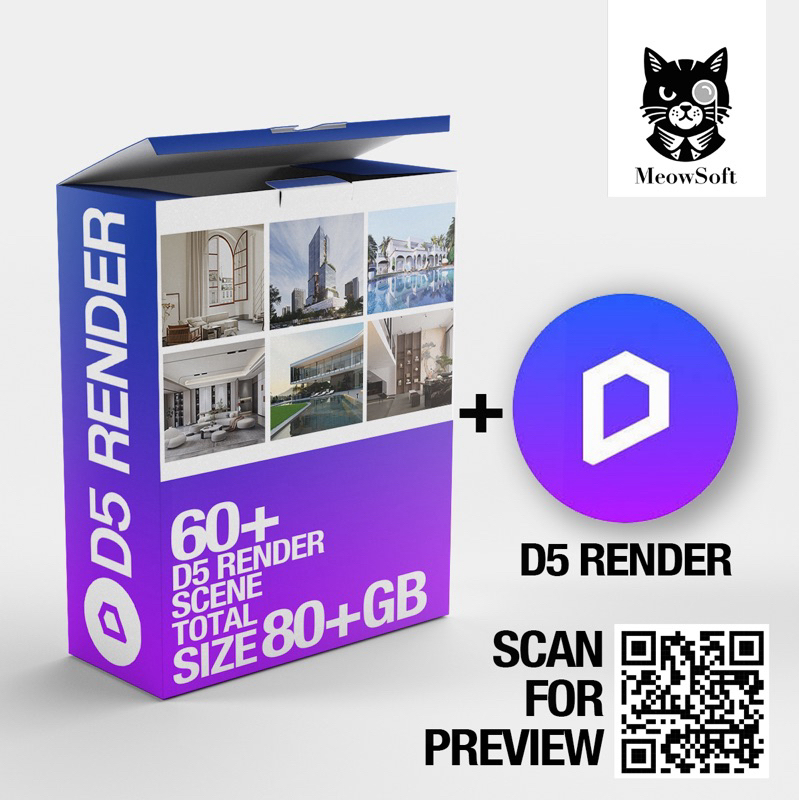 [ALWAYS UPDATE] D5 Render + 60+ Scene 80+ GB dengan Pro PBR 8K Material Library 70 GB dan Material L