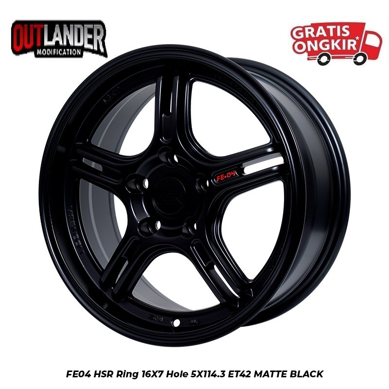 Velg Mobil Xl7 Ertiga Xover Xpander Brv Stream Innova Ring 16 Hsr Wheel Fe04 Matte Black