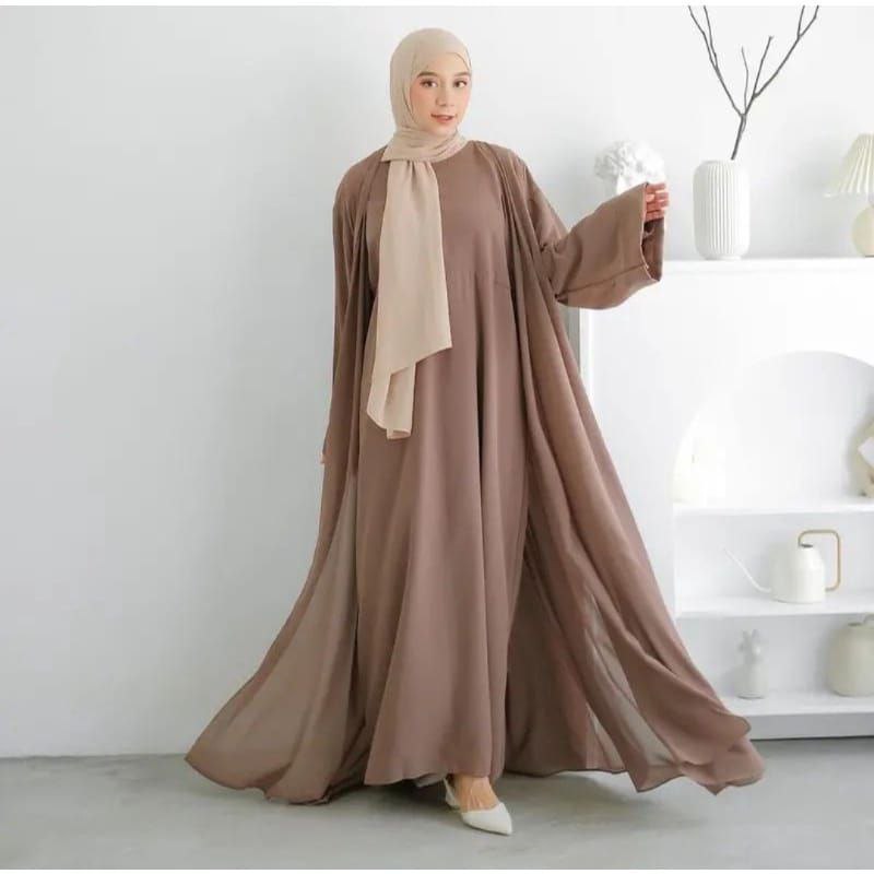 TERLARIS GAMIS ABAYA OUTER SET ABAYA SAR'I ABAYA SET OUTER VIRAL