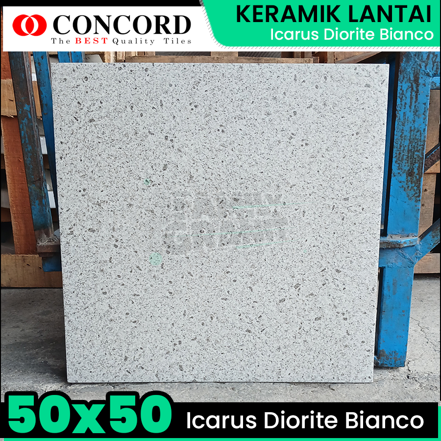 Keramik Kasar 50x50 Concord Icarus Diorite Bianco Matte Teras / Garasi / Carport