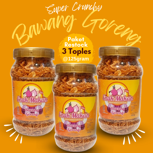 

Paket Restock 3 Toples Bawang Goreng Murah Brebes Premium Asli Original Tanpa Tepung
