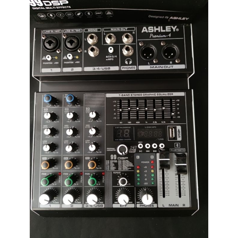 mixer Ashley premium-4 / Premium 4 4CH USB -Bluetooth - Recording To PC New