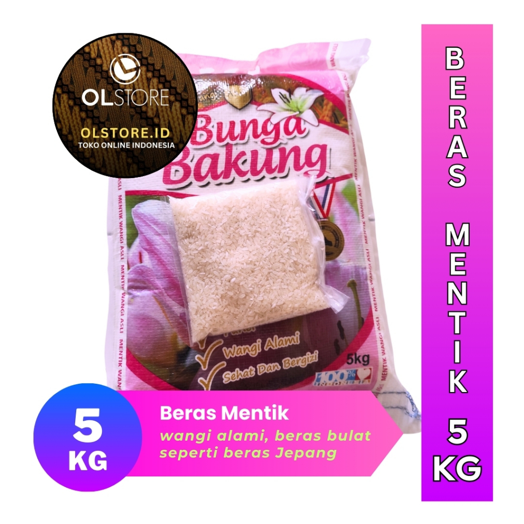 

Beras Premium Bunga Bakung 5kg ( Mentik Wangi - Seperti Beras Jepang )