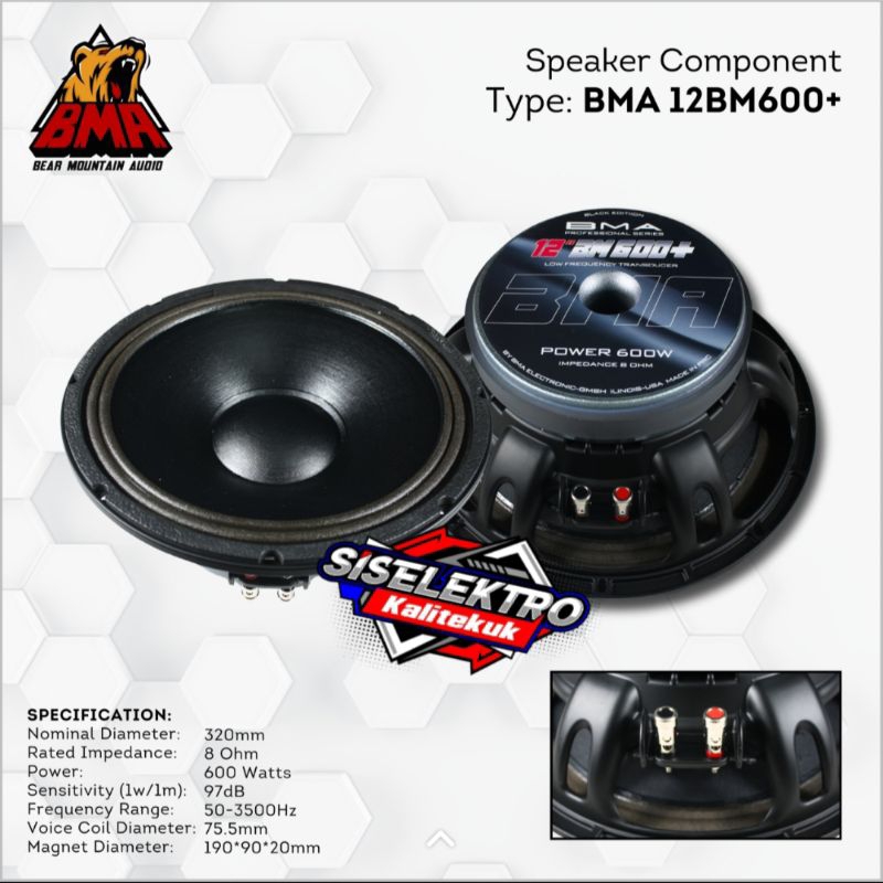 Speaker 12 Inch BMA 12BM600+ bma 12bm600 speaker