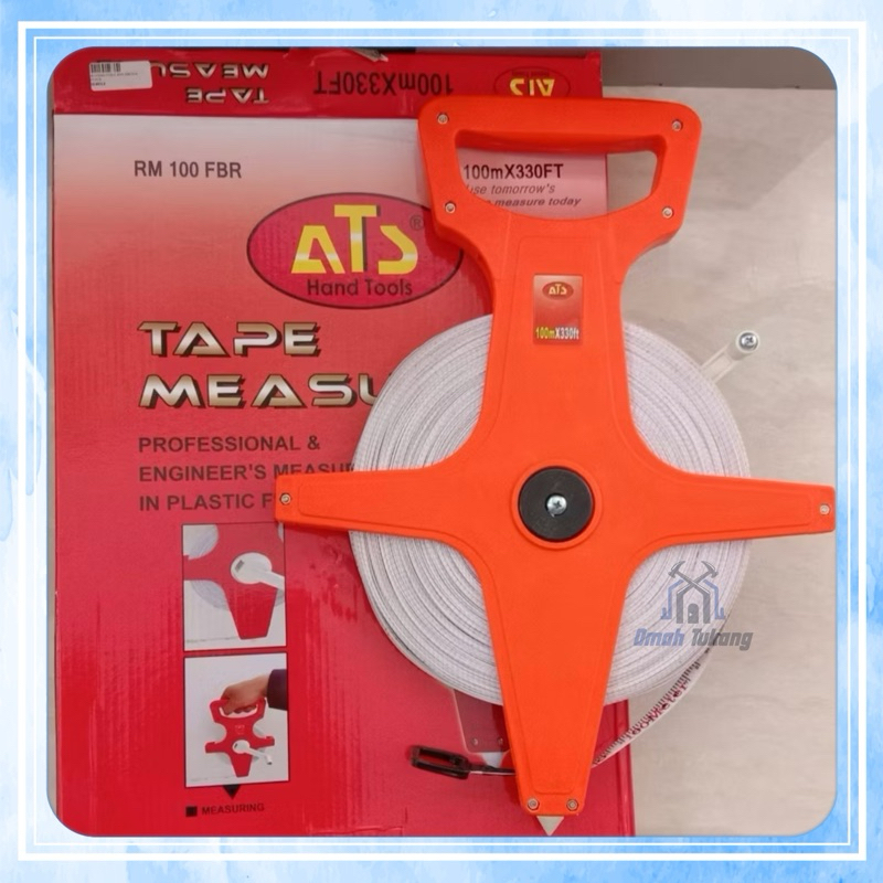 Meteran 100 meter ATS / Meteran Tanah 100 meter / Meteran Roll Fiber 100m