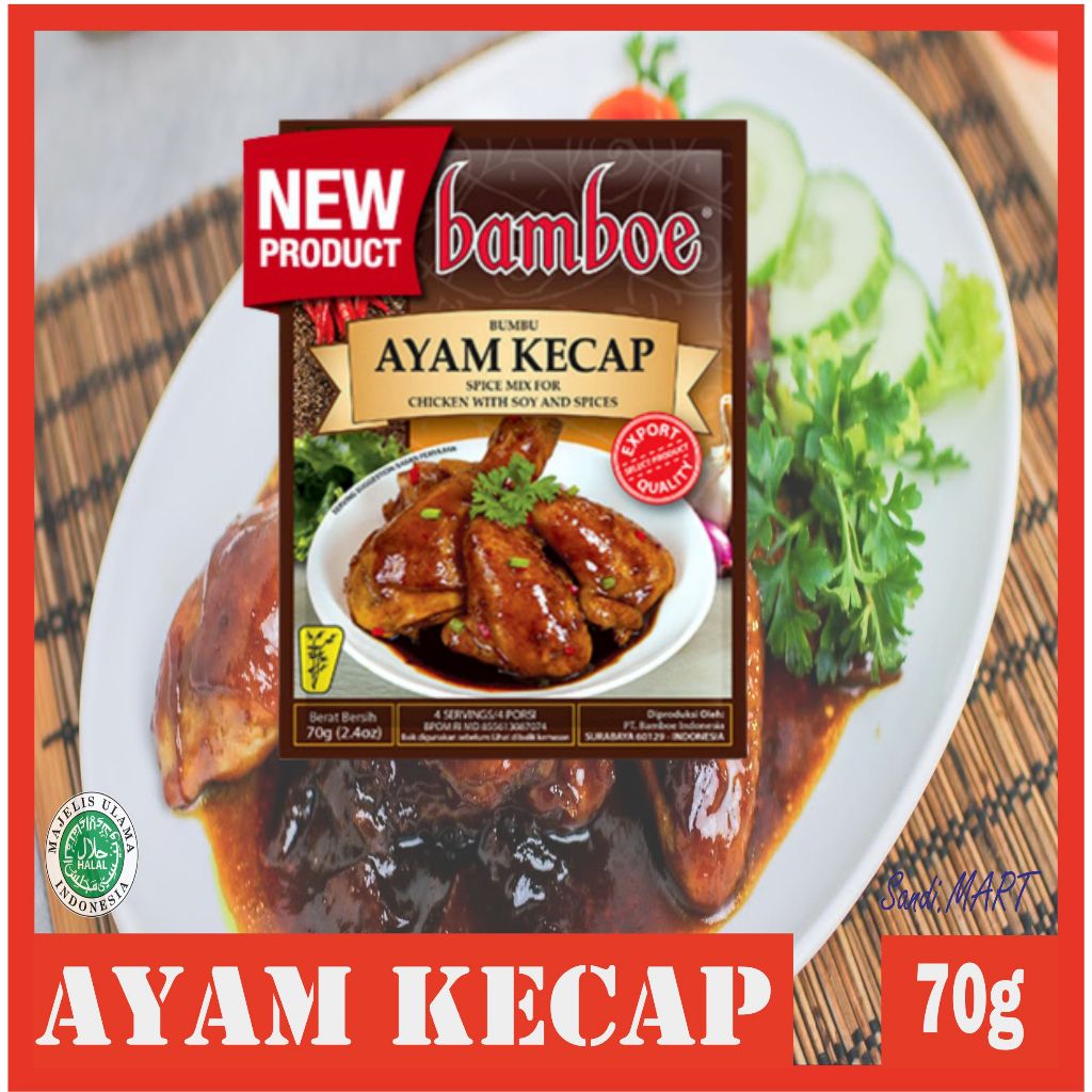

BAMBOE AYAM KECAP BUMBU BAMBOE BUMBU INSTANT BUMBU MASAK KHAS NUSANTARA 70G