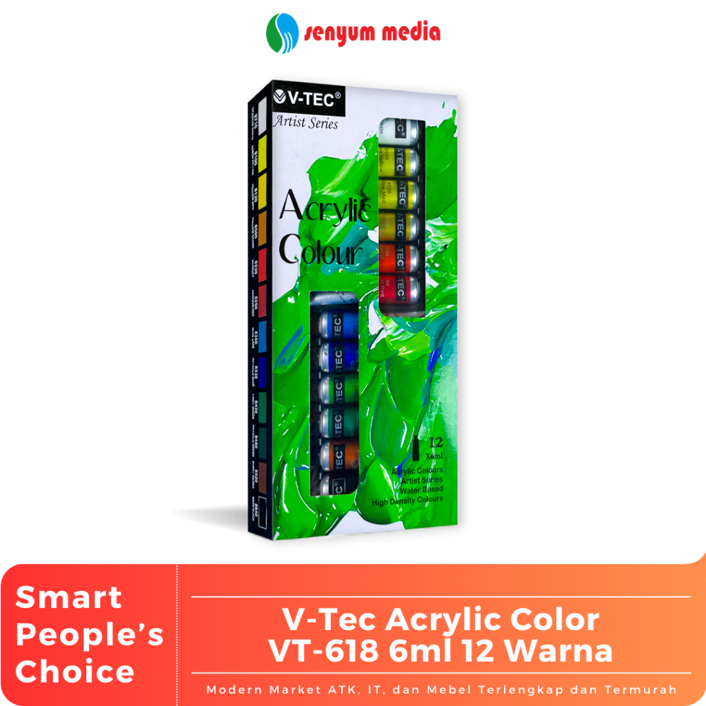 

V-Tec Acrylic Color VT-618 6ml 12 Warna (1 Pcs) (S:PCS)