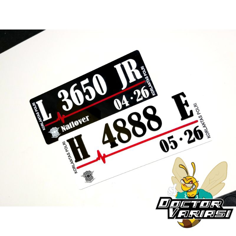 Plat Nomor Akrilik Motor Variasi Huruf Timbul