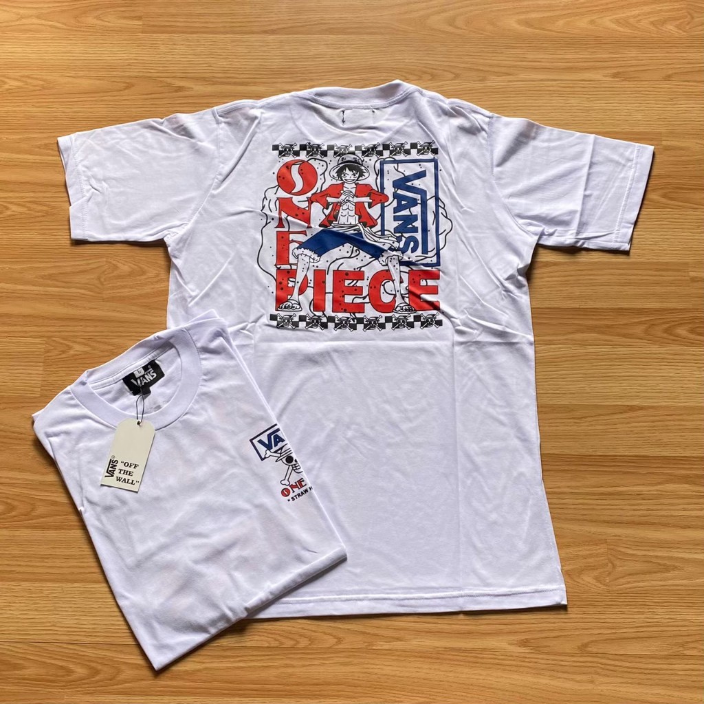 Kaos Vans x One Piece White Lengan pendek Unisex