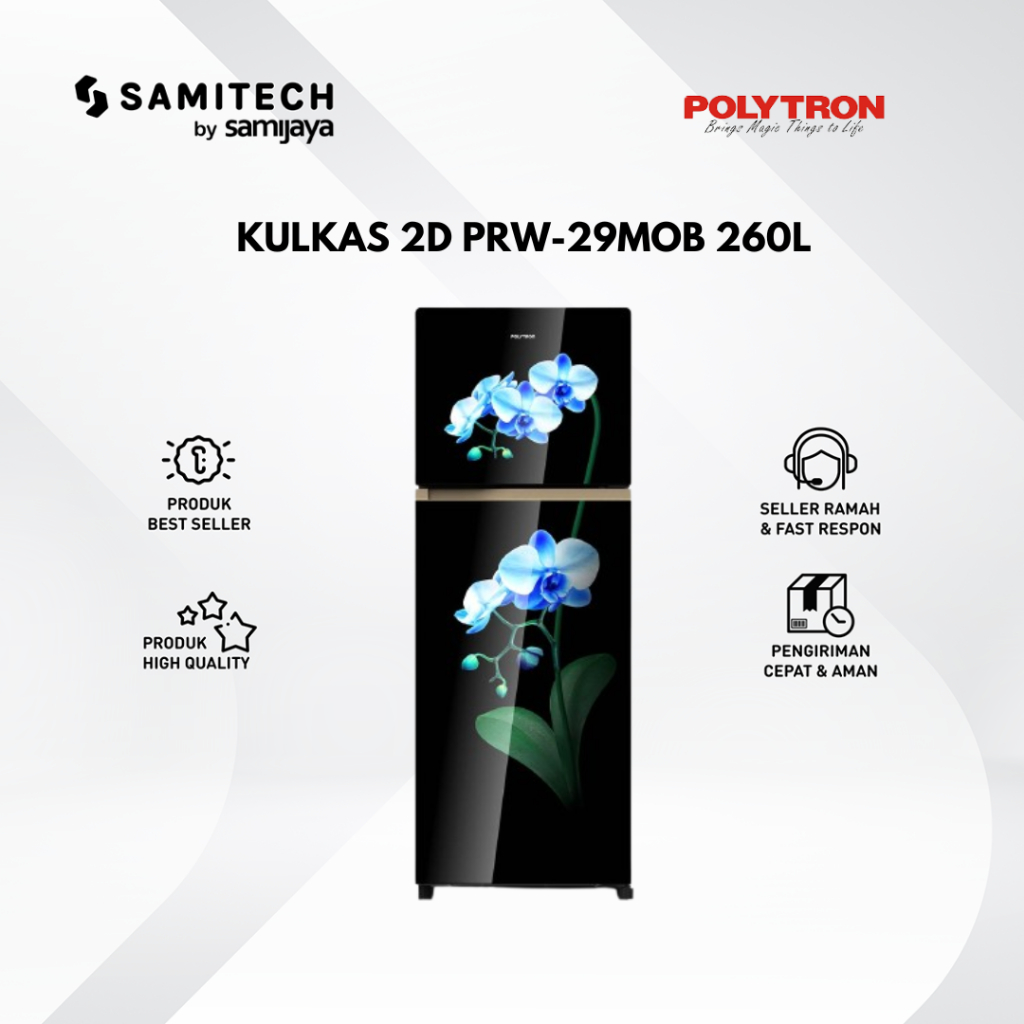 kulkas 2 pintu OLYTRON PRW-29MO RW 29MO BLUE ORCHID 260L