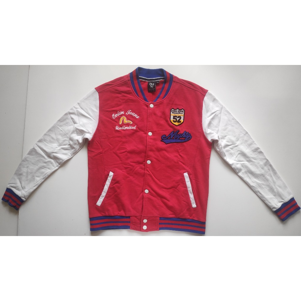 Evisu Varsity Jacket Jaket Original Merah Putih