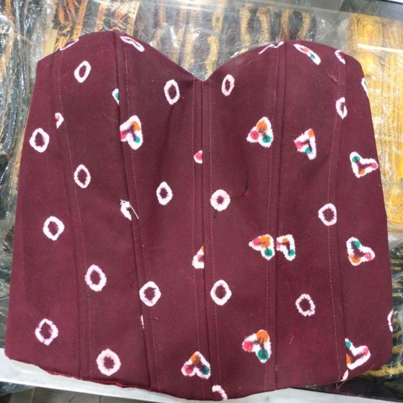 Kamisol Jumputan/Bustier Batik Jumputan Wanita Dewasa