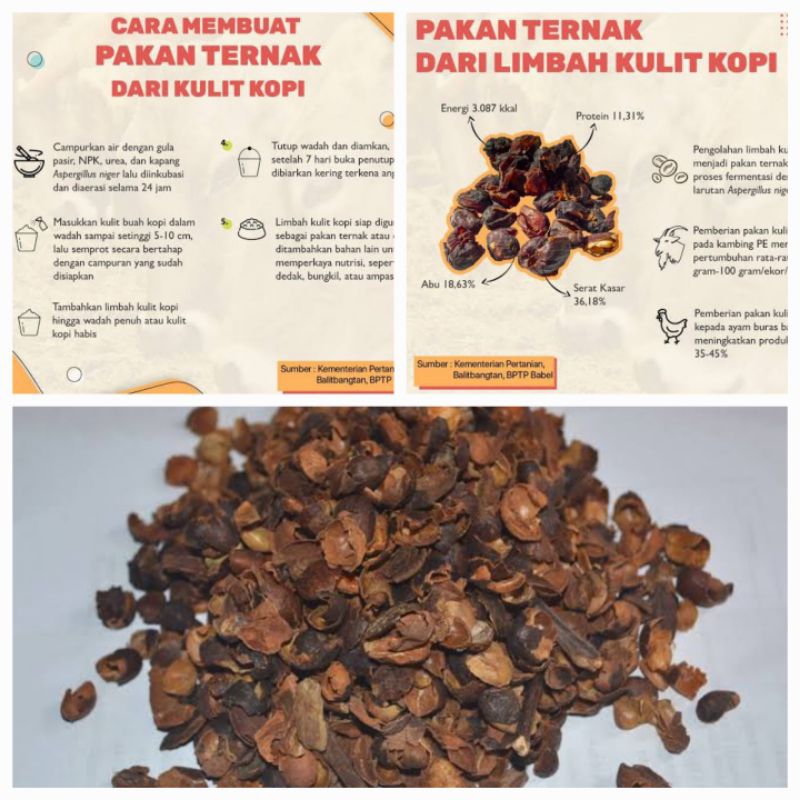 Pakan Ternak Kulit Kopi Kering 1Kg
