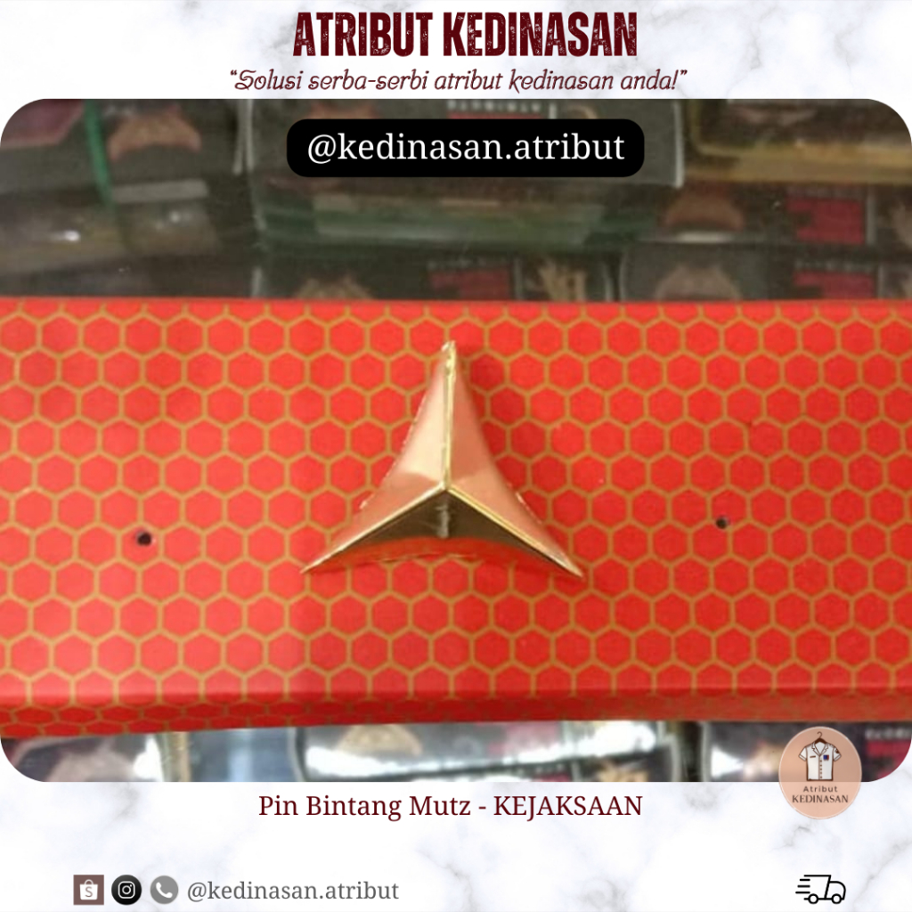 Pin Bintang Kelengkapan Kerah / Mutz Peci PDH Kejaksaan