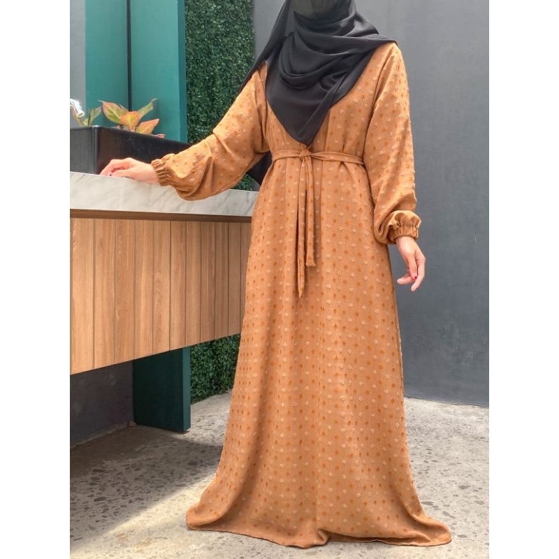 Khanza ABAYA SAFA Gamis Syar'i Dress Muslimah Lengan Polos Kerut Abaya Basic Syar'i