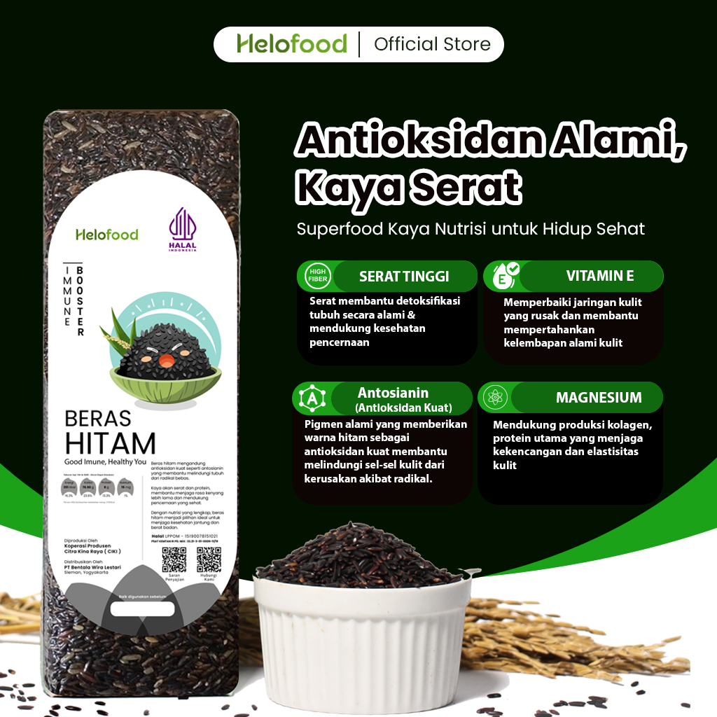 

Beras Hitam Diabetes Organik 1Kg Alami Halal - Healthy Local Food