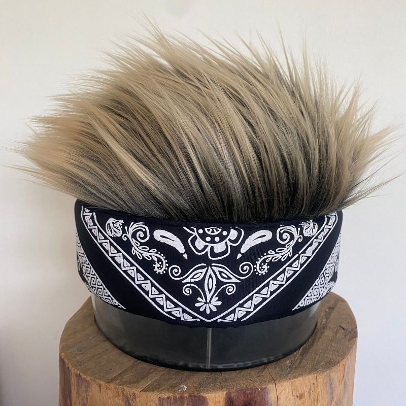 topi pria topi rambut palsu karet udeng, motif pasley, topi golf