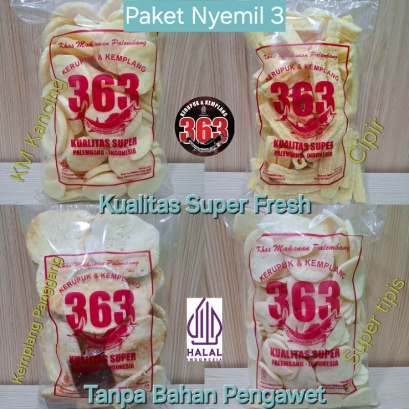 

PAKET Nyemil 3 Kerupuk Kemplang 363 Kualitas Asli Ikan Super Fresh Halal