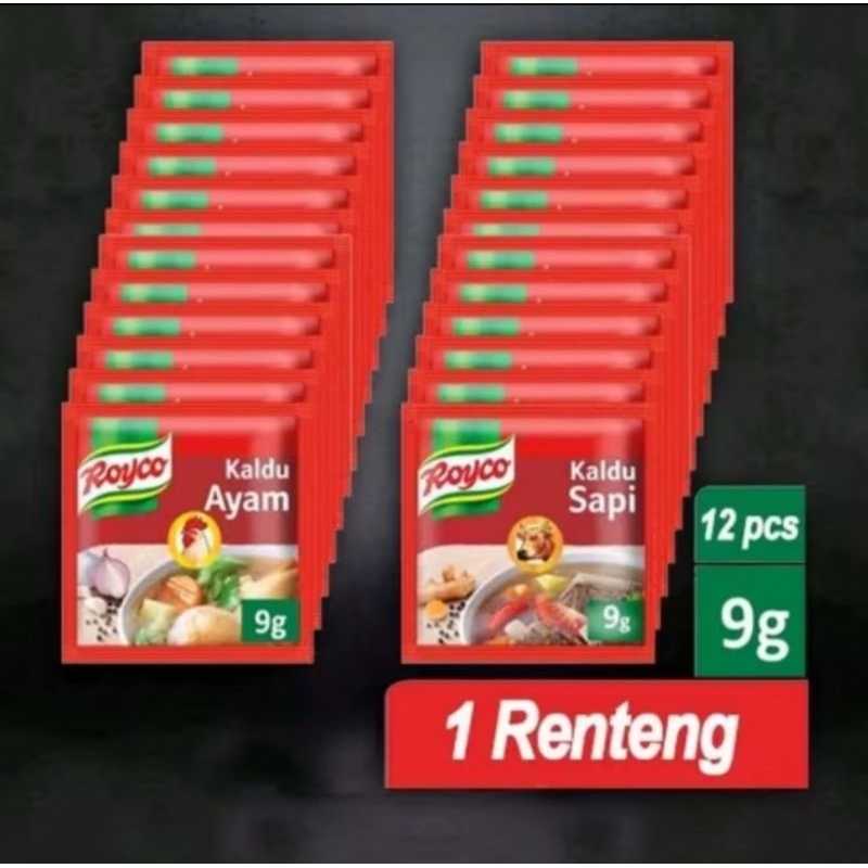 

Royco Bumbu Penyedap Rasa Ayam dan Sapi kemasan 1 renceng (12x9gr)