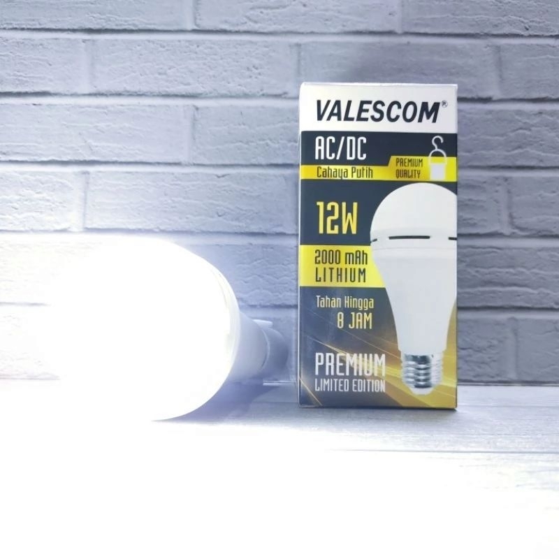 Lampu Emergency Valescom 12 Wat Bohlam Valescom AC/DC Tahan 8 Jam
