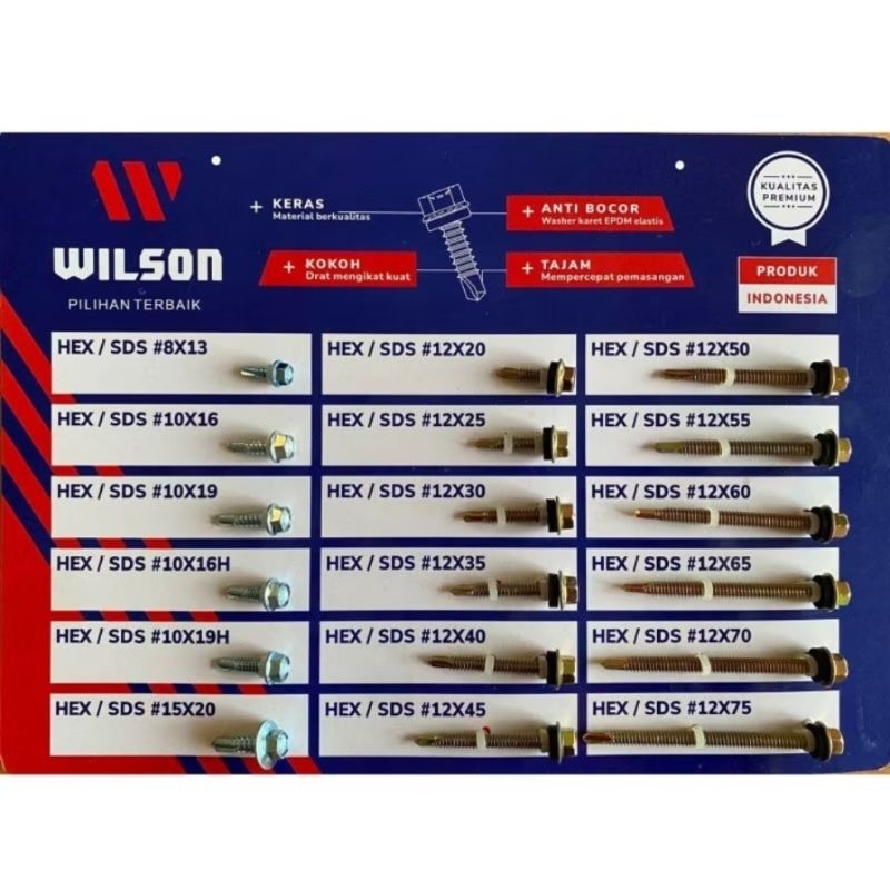 SEKRUP WILSON / SEKRUP BAJA RINGAN / SCREW ROOFING WILSON ECER/ BIJIAN