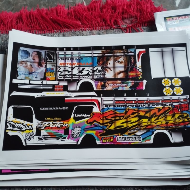 Pola Stiker Miniatur Truk Giga mbois(putra mj)