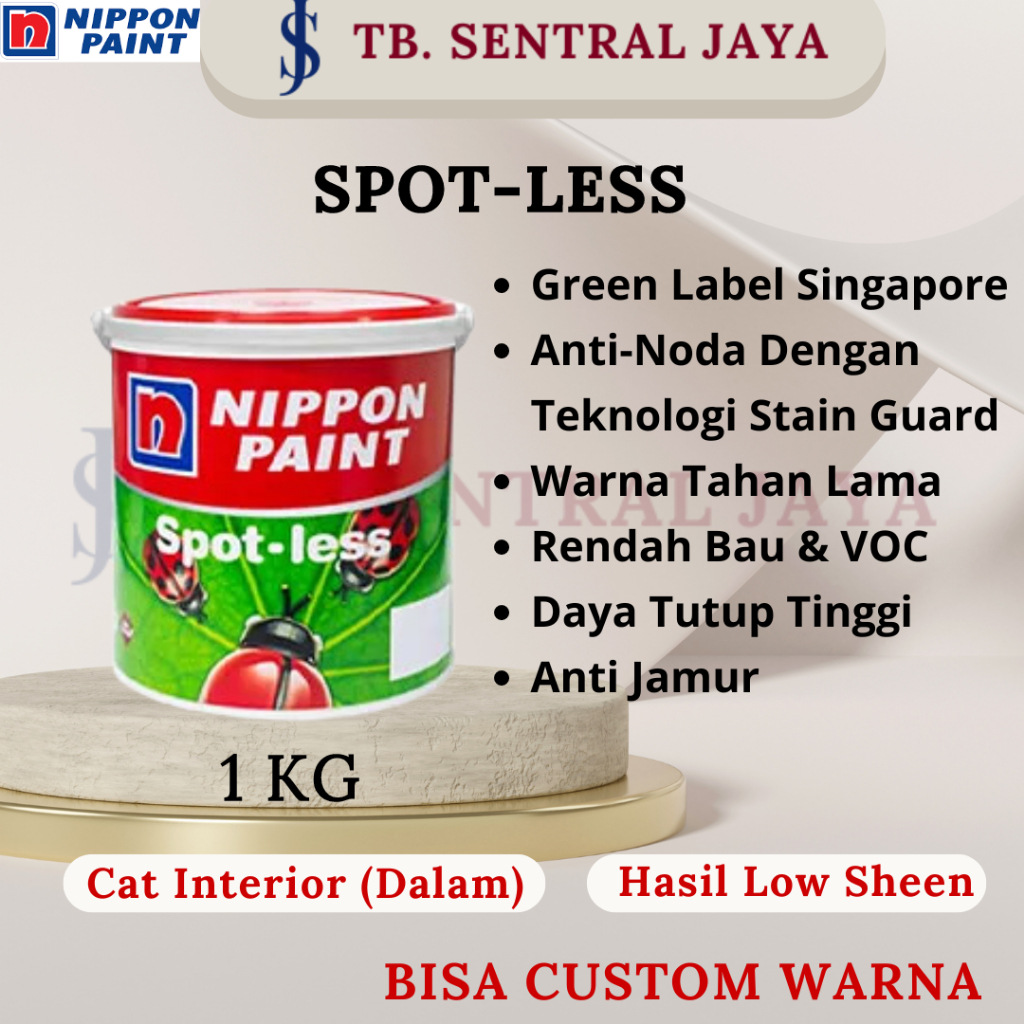 (NON COD) Spot-Less1 Kg Nippont Paint/Cat Spotless/Cat Tembok Anti Noda/Nippon Paint