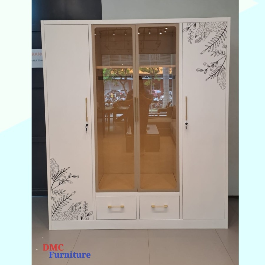 Lemari Baju plat besi 4 pintu lemari pakaian 4 pintu jumbo