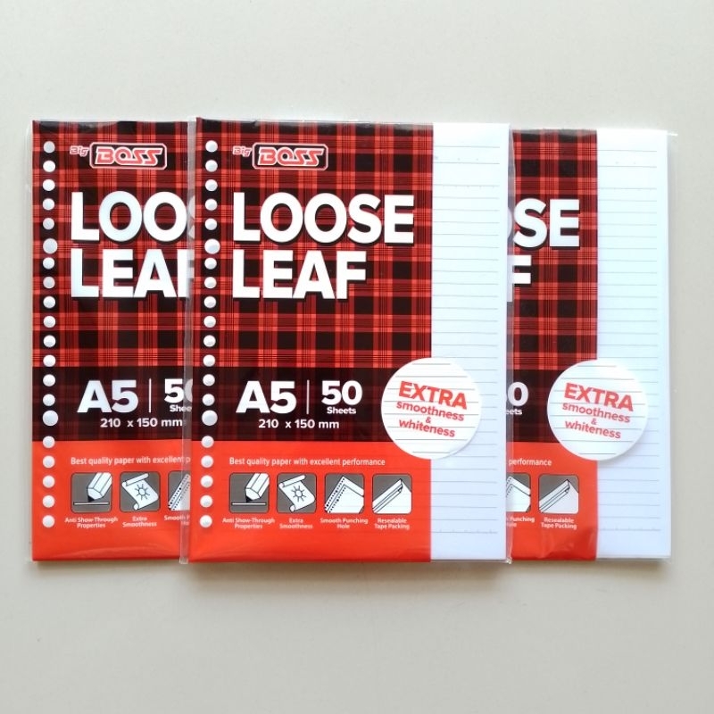 

Isi Binder loose Leaf Big Boss A5 50 ( Pak ) [ Original ]