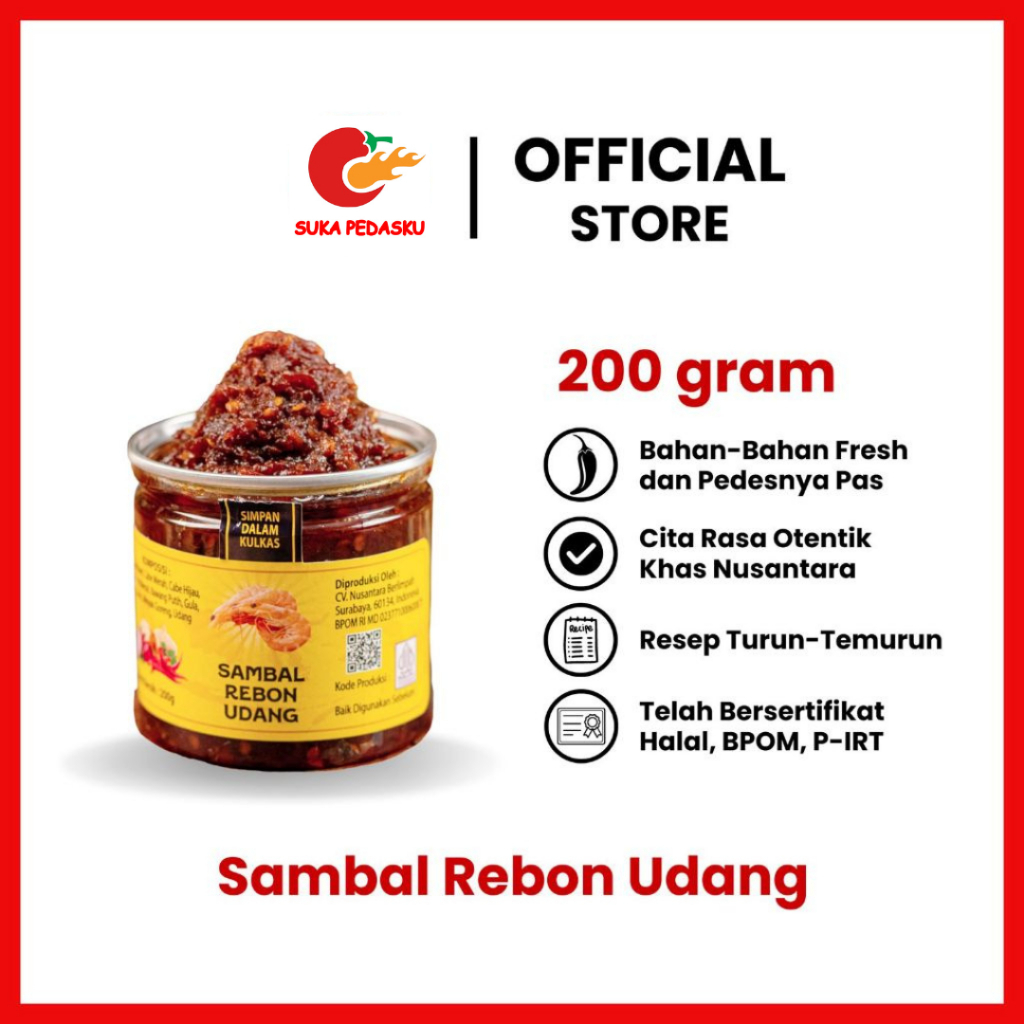 

SAMBAL REBON UDANG 200 gram produk dijamin 100% halal