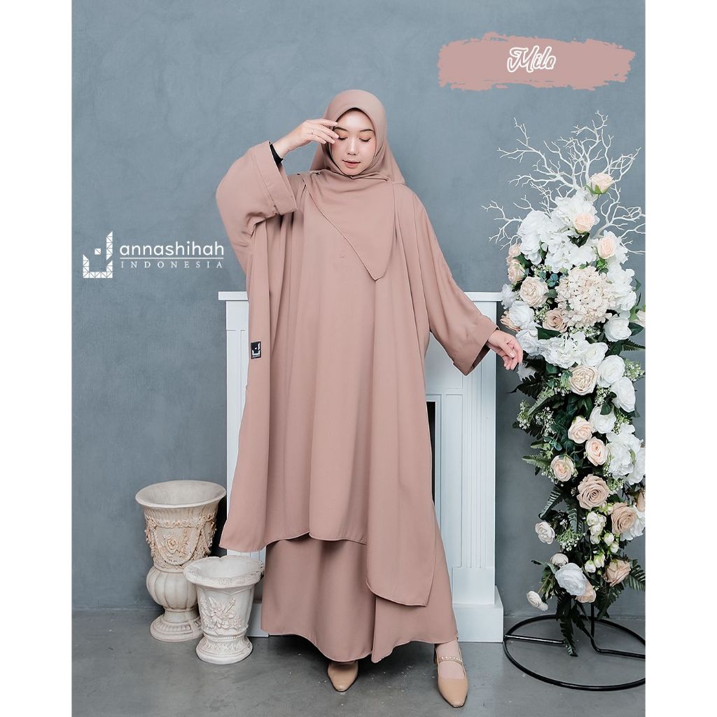 ONE SET TUNIK DAN SKIRT NATASHA EXSLUSIVE ANNASIHAH/COD/SETELAN ROK DAN TUNIK MALAY UKURAN JUMBO