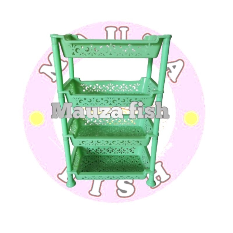 Rak plastik segi serbaguna susun 4 / rak bumbu dapur susun 3 / rak kosmetik susun 2 /rak dapur susun