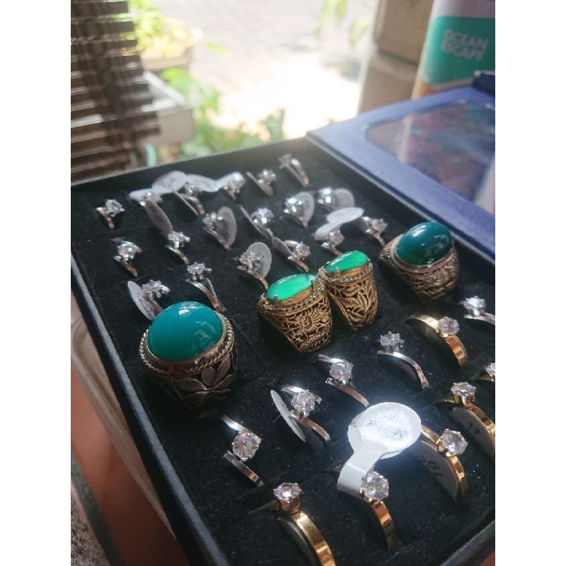 Batu Bacan Gulao Doko Coklat Ring Perak