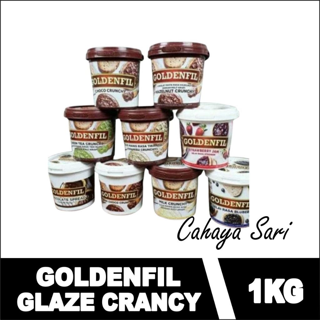 

Goldenfil Selai Crunchy, Choco Hazelnut, Dark Choco, Tiramisu, Green Tea- Netto 1 kg