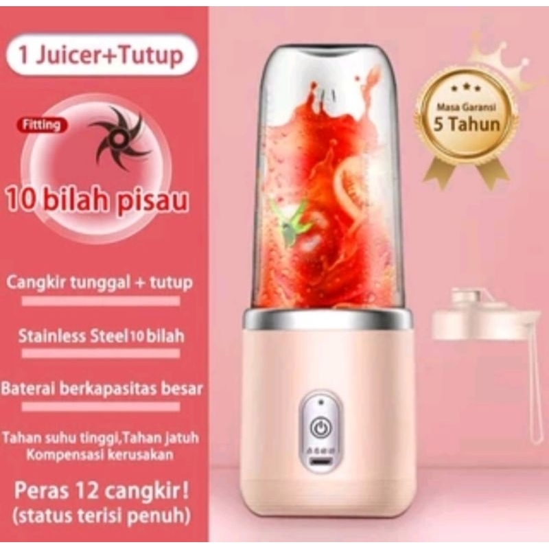 Keeone Blender Portable mini 400Ml + 400Ml Juicer Portable 10 Pisah Blender Jus Usb Blender