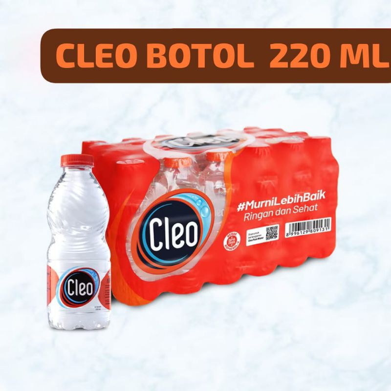 

[ 24 Botol ] Air Putih Murni Cleo 220 ml Water Mineral CLEO Smart Kemasan Botol 220ml